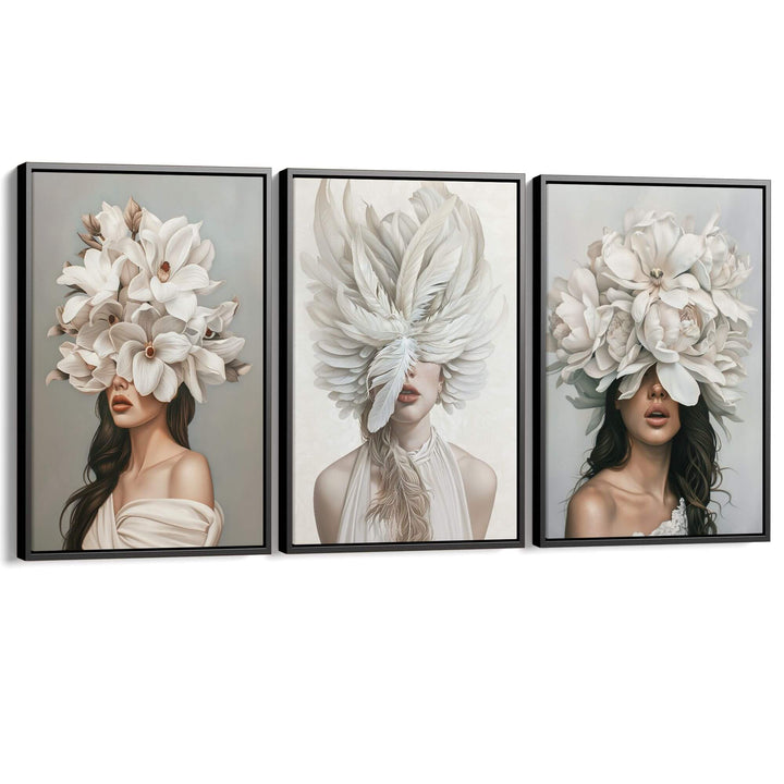 Plumage Set of 3 Prints Wall Art Moncasso