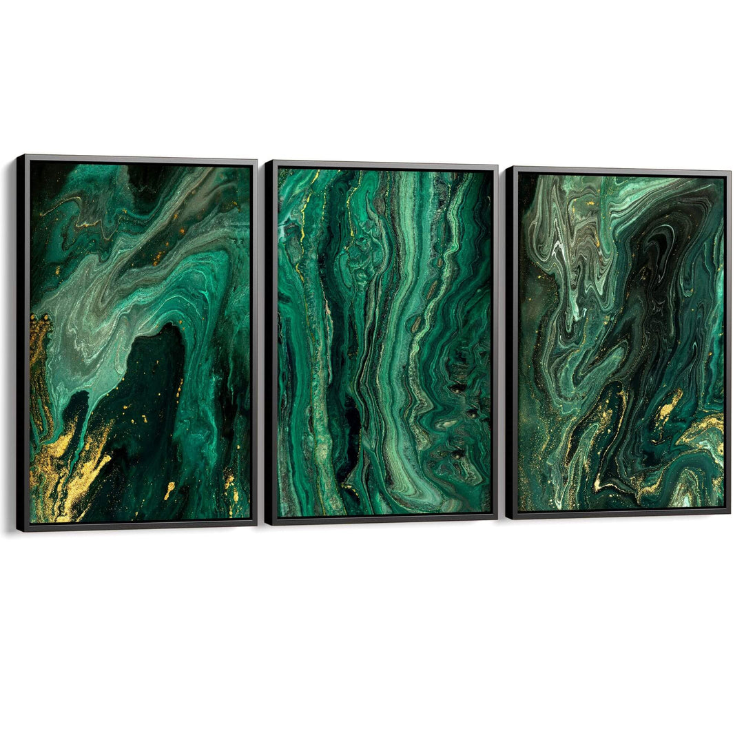 Marble Green Set of 3 Prints Wall Art Moncasso