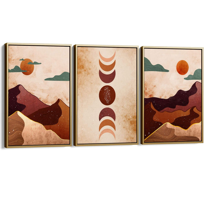 Desert Dusk Set of 3 Prints Wall Art Moncasso