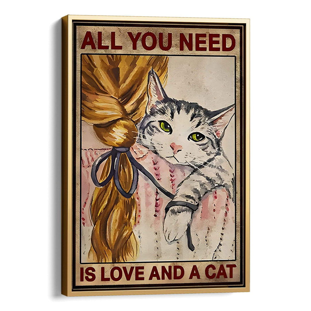 Love and Cat Print Wall Art Moncasso