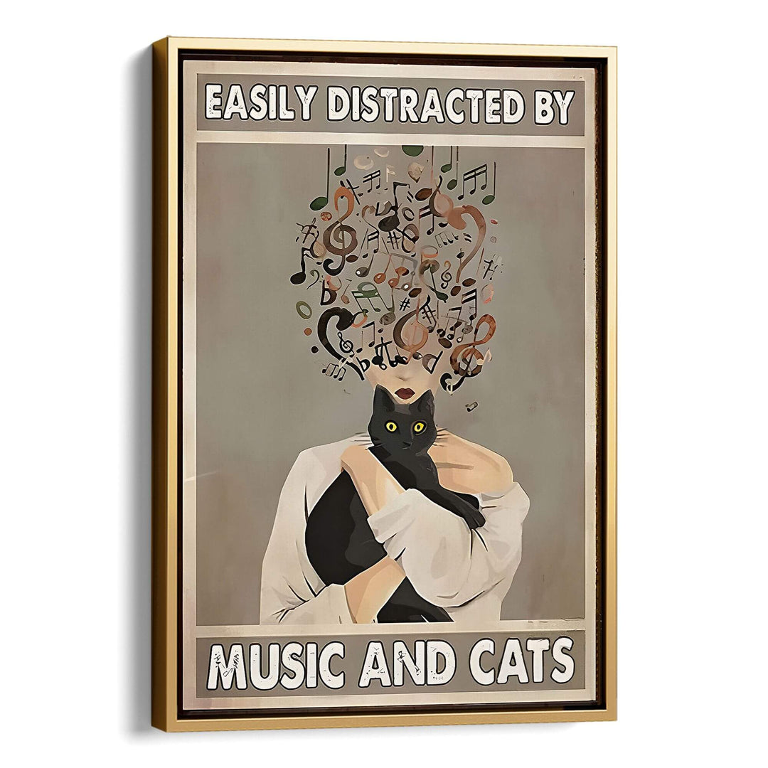 Music and Cats Print Wall Art Moncasso