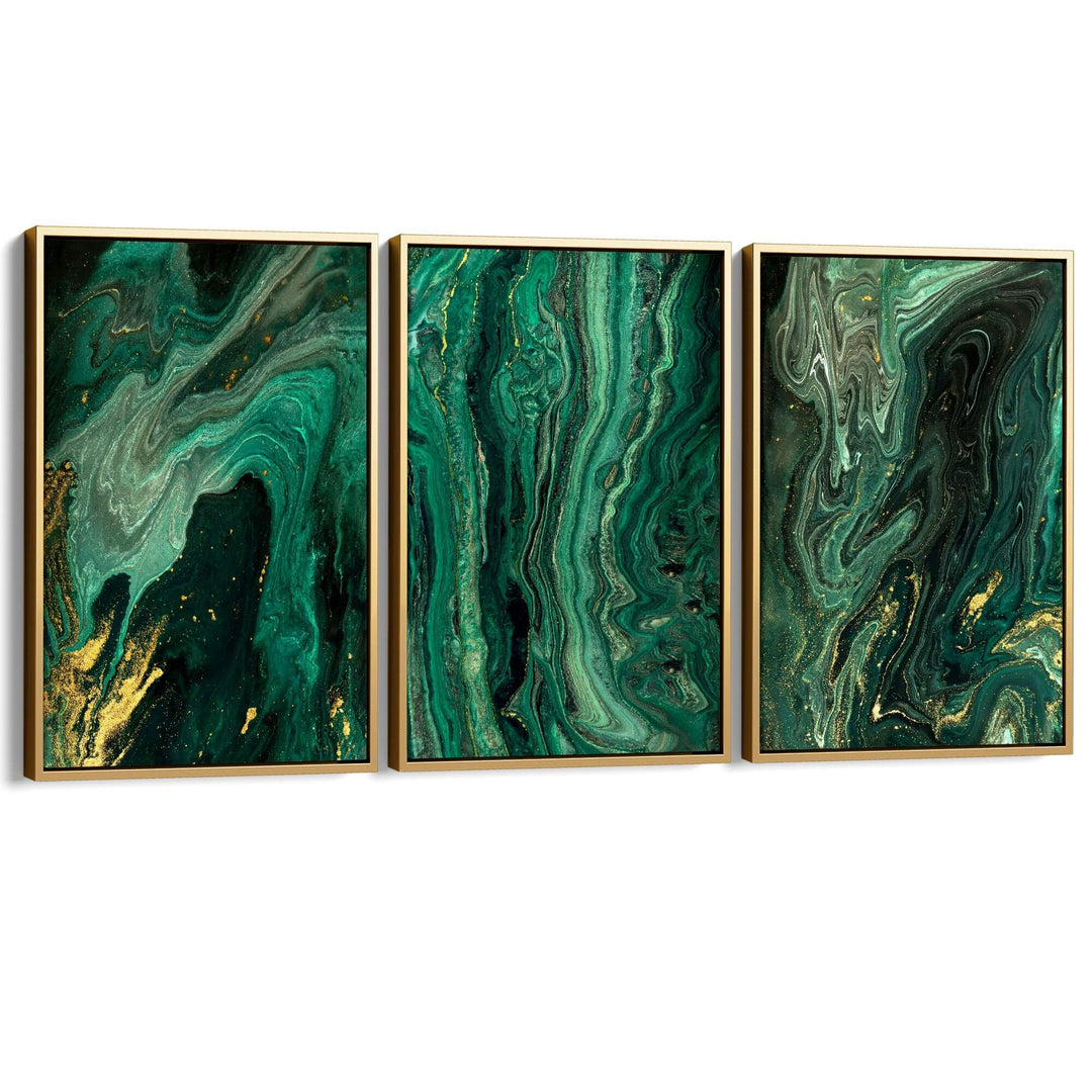 Marble Green Set of 3 Prints Wall Art Moncasso