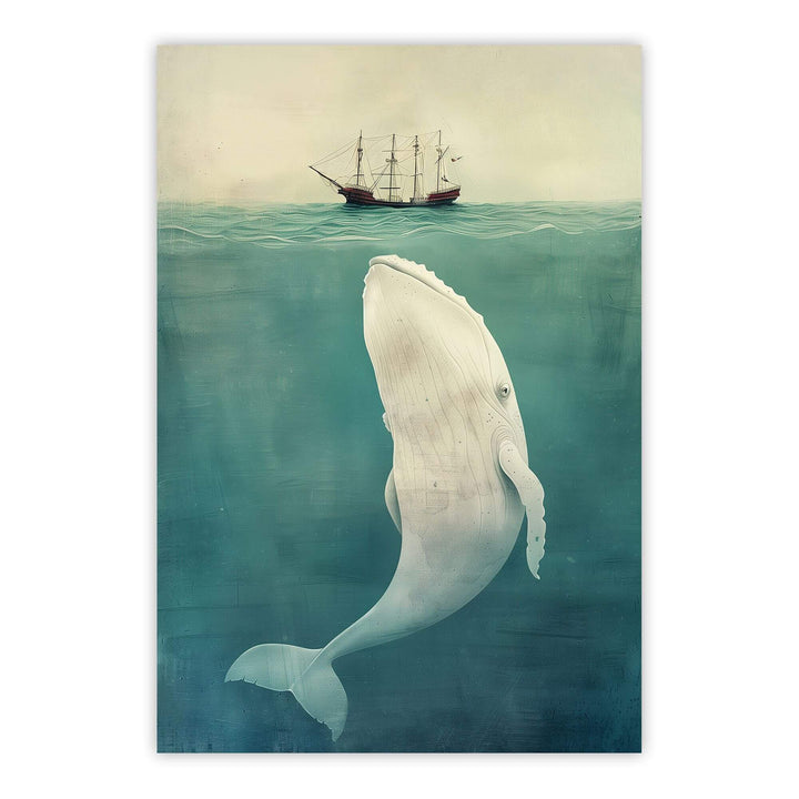 White Whale Print Wall Art Moncasso