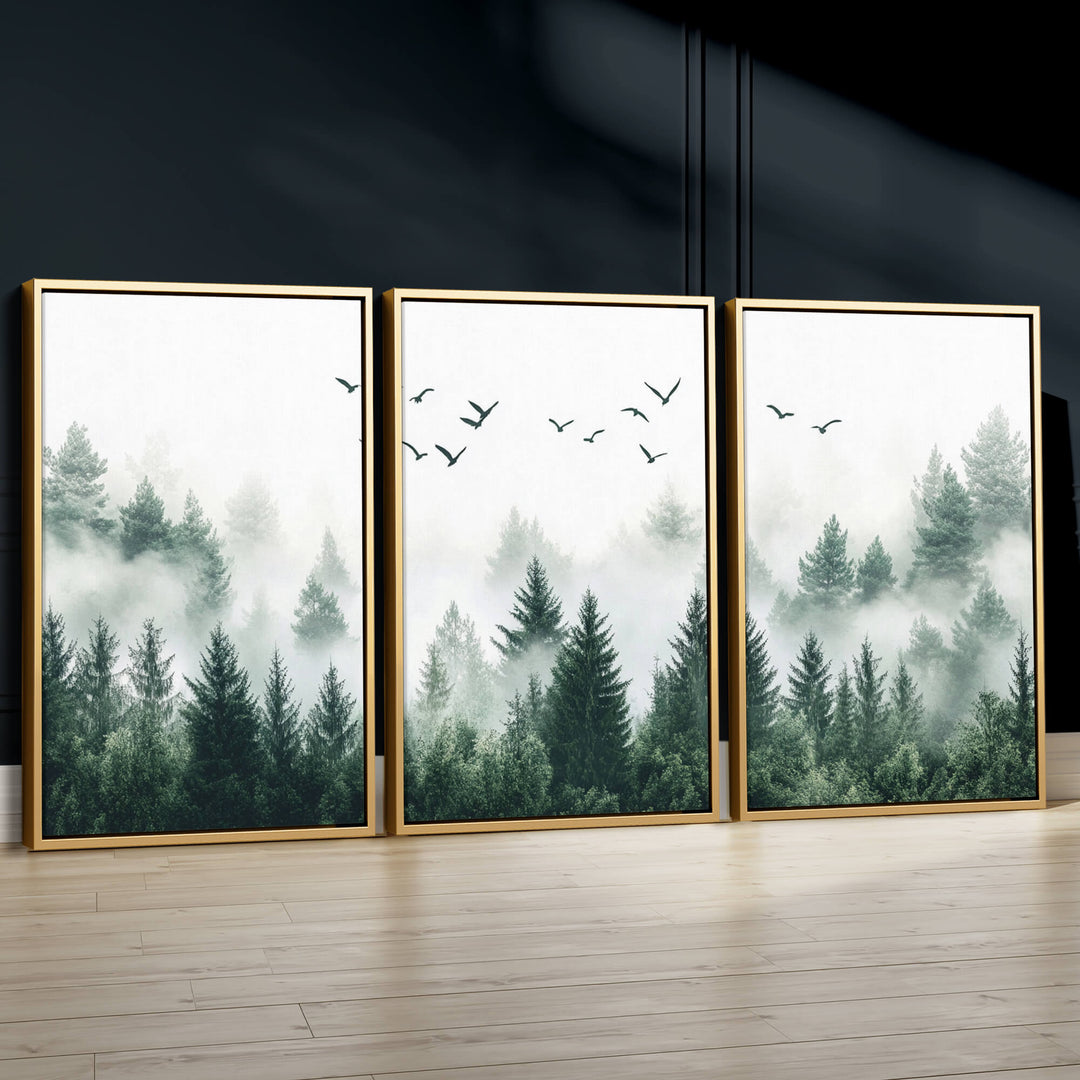 Above the Evergreens Set of 3 Prints Wall Art Moncasso