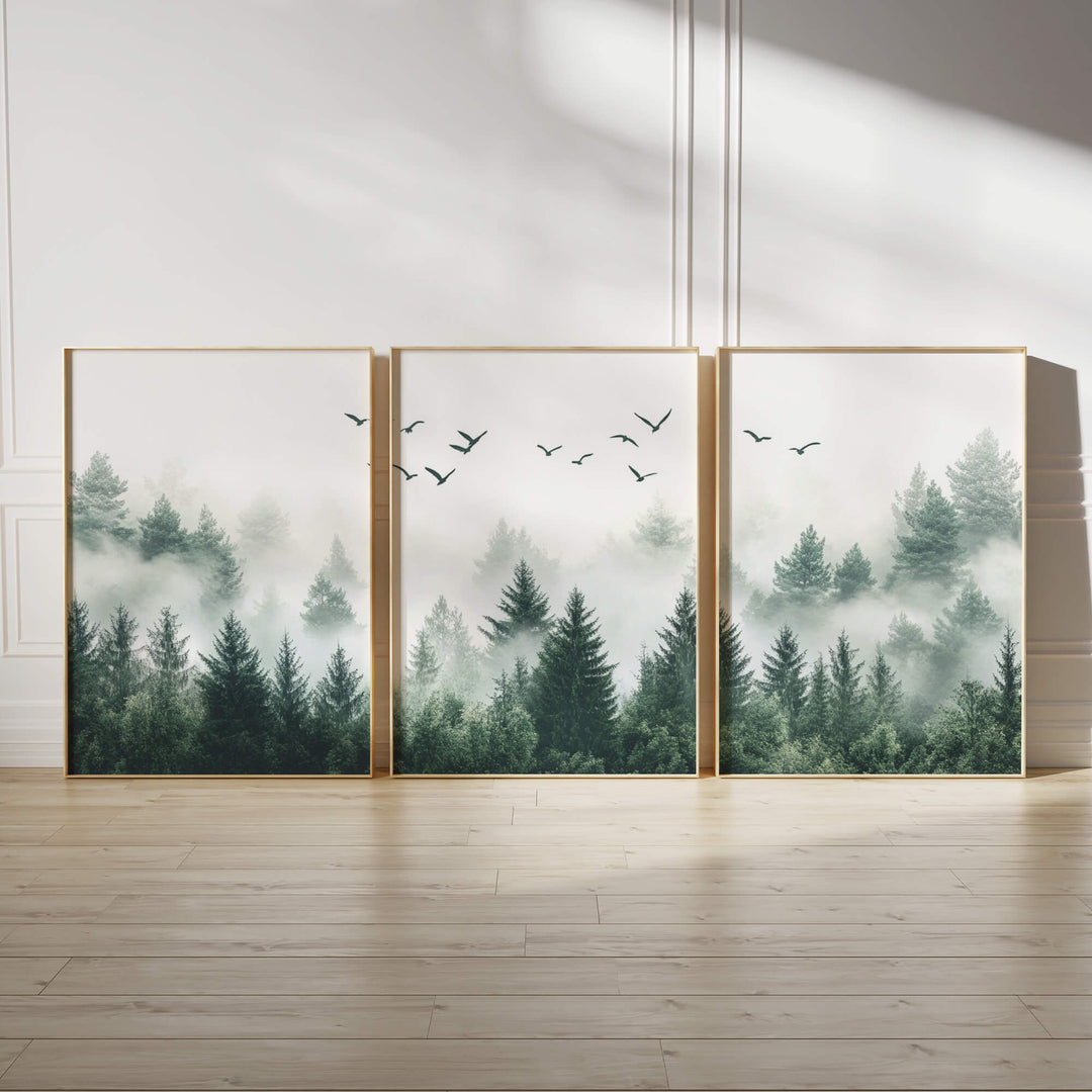 Above the Evergreens Set of 3 Prints Wall Art Moncasso