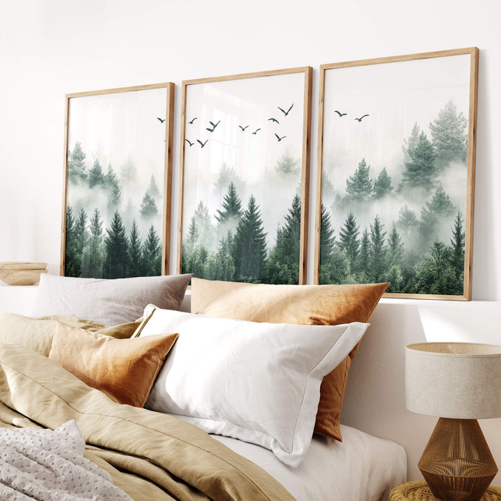 Above the Evergreens Set of 3 Prints Wall Art Moncasso