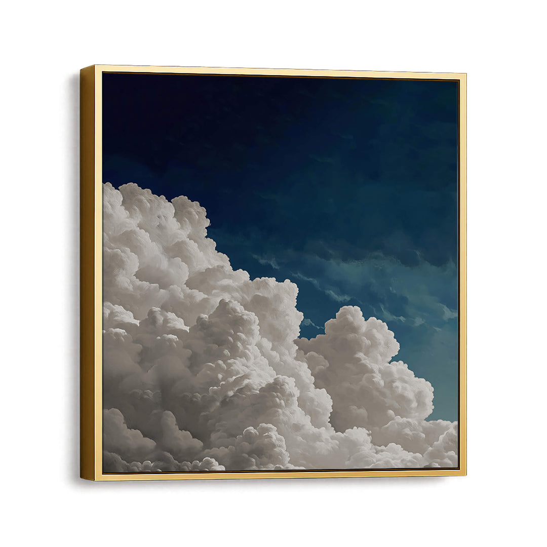 Billowing Blue Clouds Square Print Wall Art Moncasso