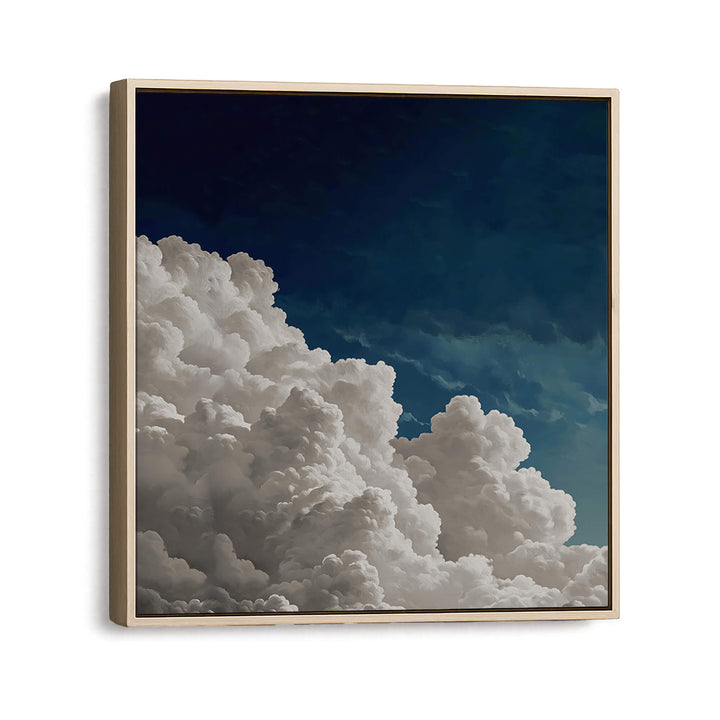 Billowing Blue Clouds Square Print Wall Art Moncasso