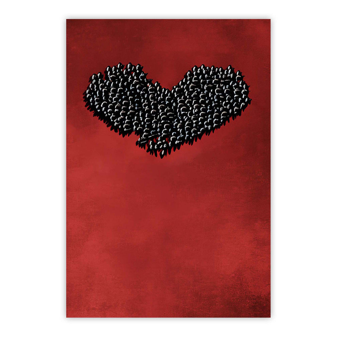 Blackbird Heart Print Wall Art Moncasso