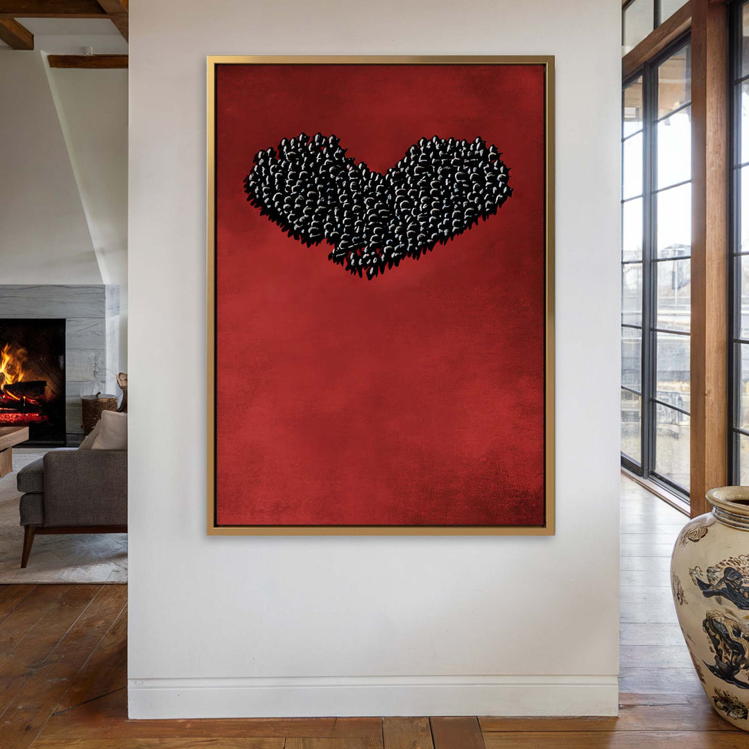 Blackbird Heart Print Wall Art Moncasso
