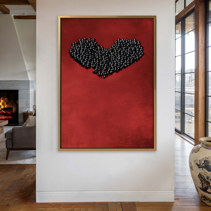Blackbird Heart Print Wall Art Moncasso
