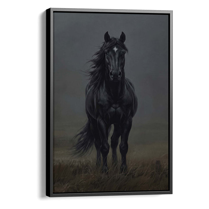 Black Horse Print Wall Art Moncasso