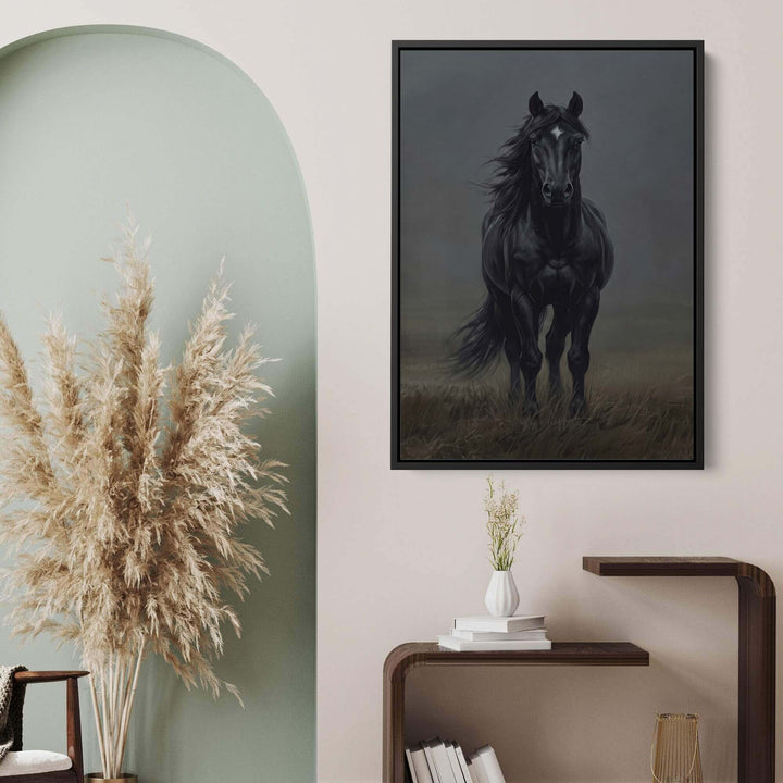 Black Horse Print Wall Art Moncasso