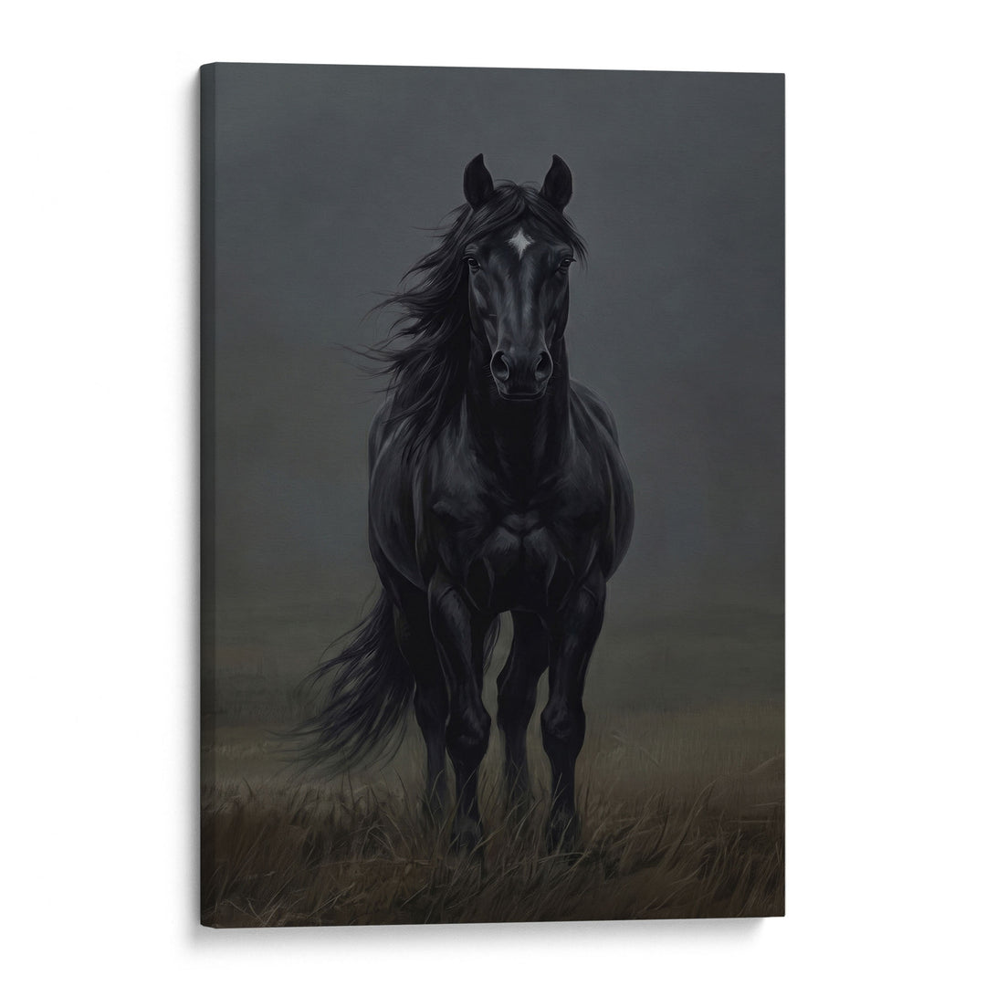 Black Horse Print Wall Art Moncasso