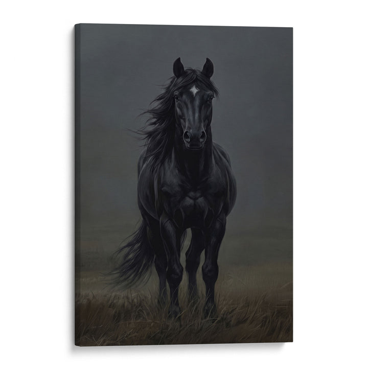 Black Horse Print Wall Art Moncasso