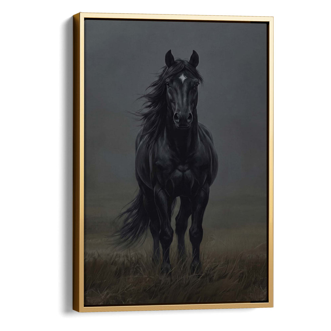 Black Horse Print Wall Art Moncasso