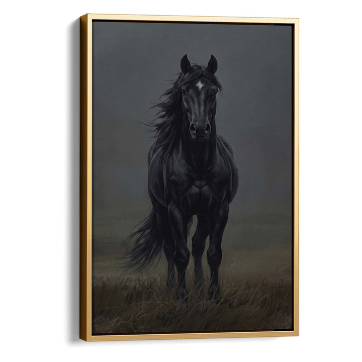 Black Horse Print Wall Art Moncasso