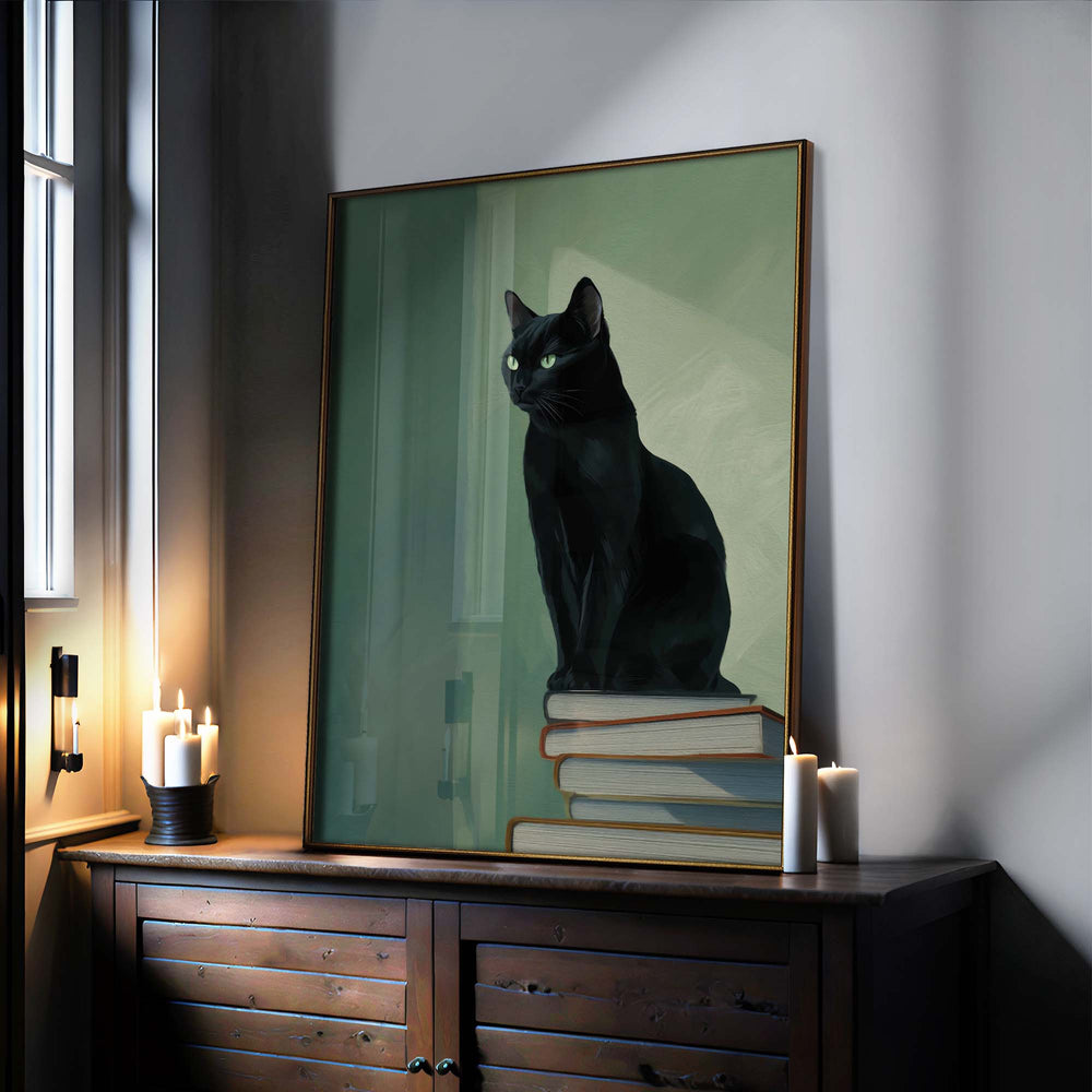 The Scholar's Cat Print Wall Art Moncasso