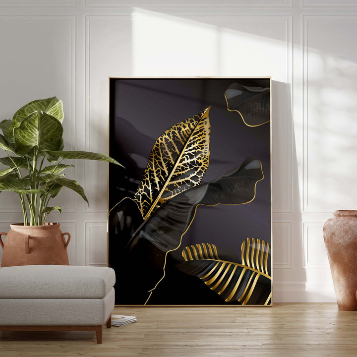 Golden Foliage Print