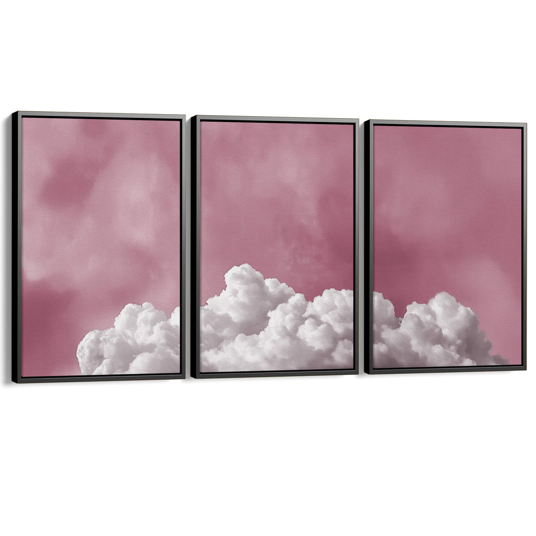 Bubblegum Clouds Set of 3 Prints Wall Art Moncasso