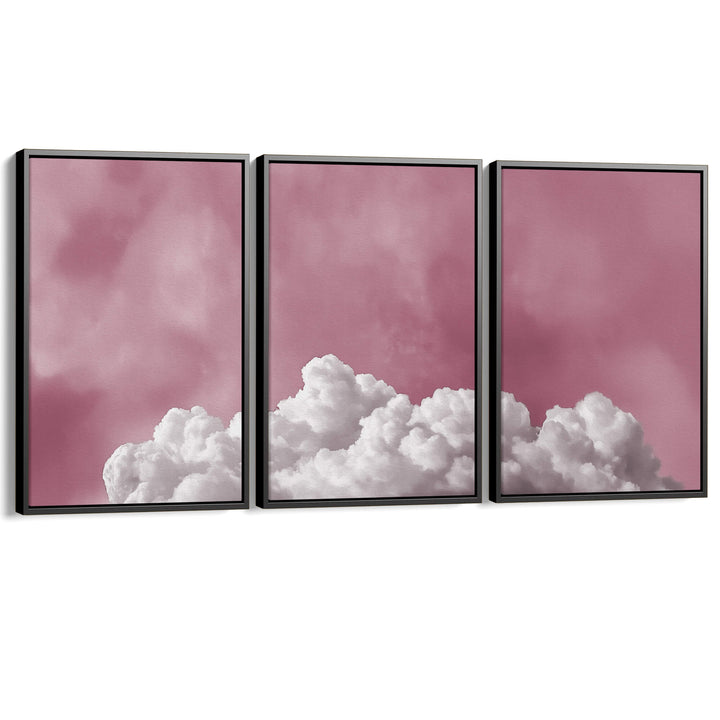 Bubblegum Clouds Set of 3 Prints Wall Art Moncasso