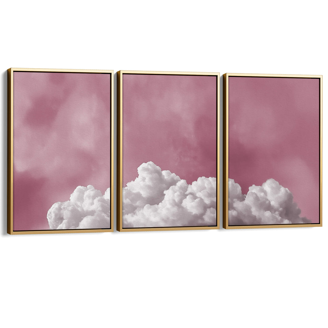 Bubblegum Clouds Set of 3 Prints Wall Art Moncasso