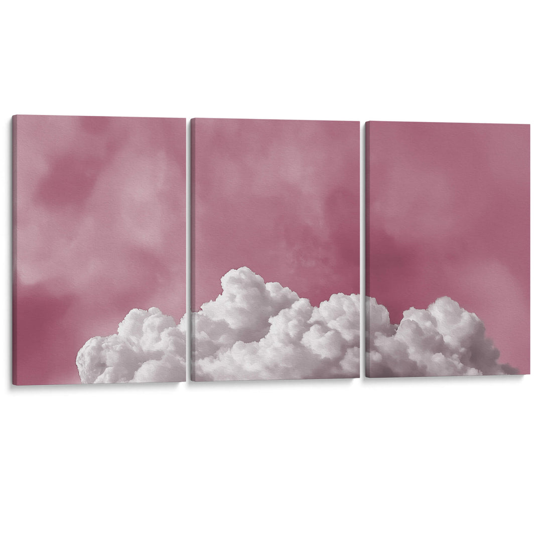 Bubblegum Clouds Set of 3 Prints Wall Art Moncasso