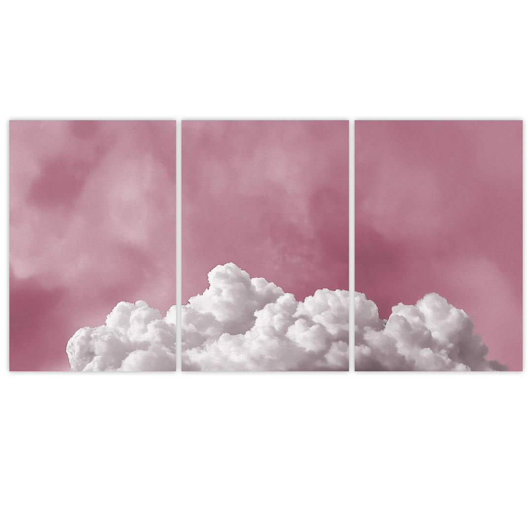 Bubblegum Clouds Set of 3 Prints Wall Art Moncasso