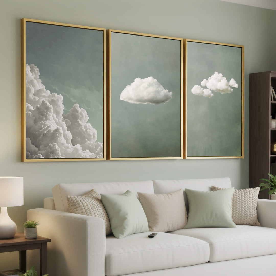 Tranquil Cloud Set of 3 Prints Wall Art Moncasso