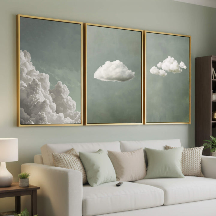Tranquil Cloud Set of 3 Prints Wall Art Moncasso