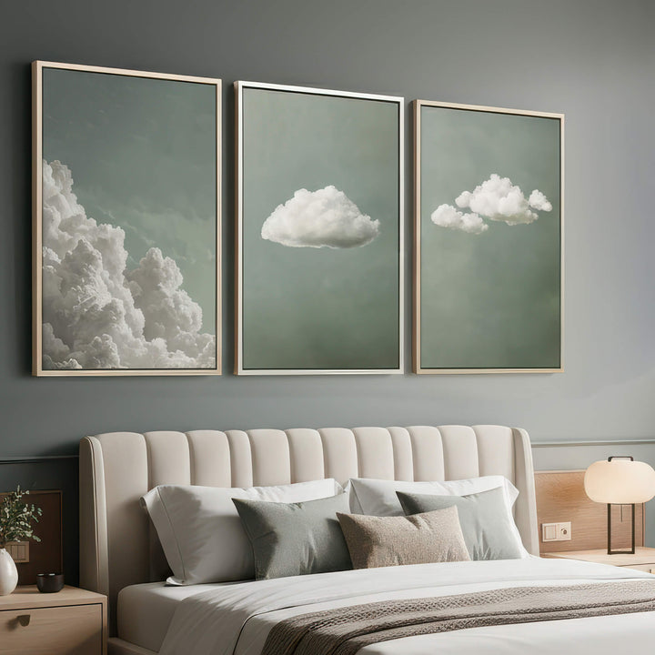 Tranquil Cloud Set of 3 Prints Wall Art Moncasso