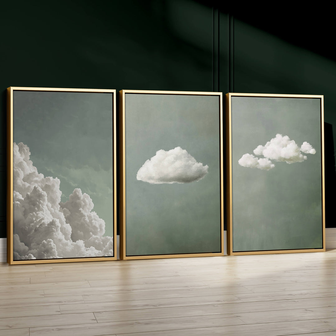 Tranquil Cloud Set of 3 Prints Wall Art Moncasso