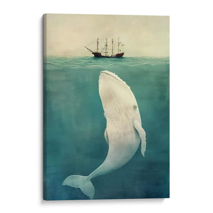 White Whale Print Wall Art Moncasso