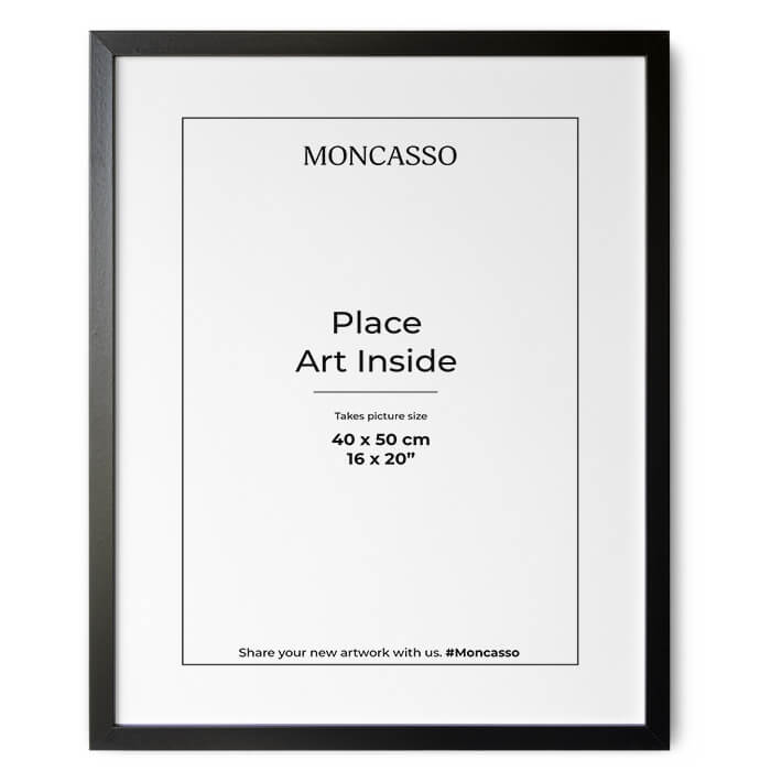 Black Fine Art Frame, 16" x 20" in Frame Moncasso