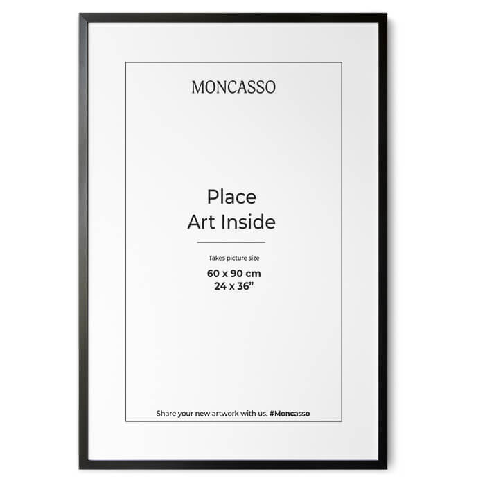 Black Fine Art Frame, 24" x 36" in Frame Moncasso