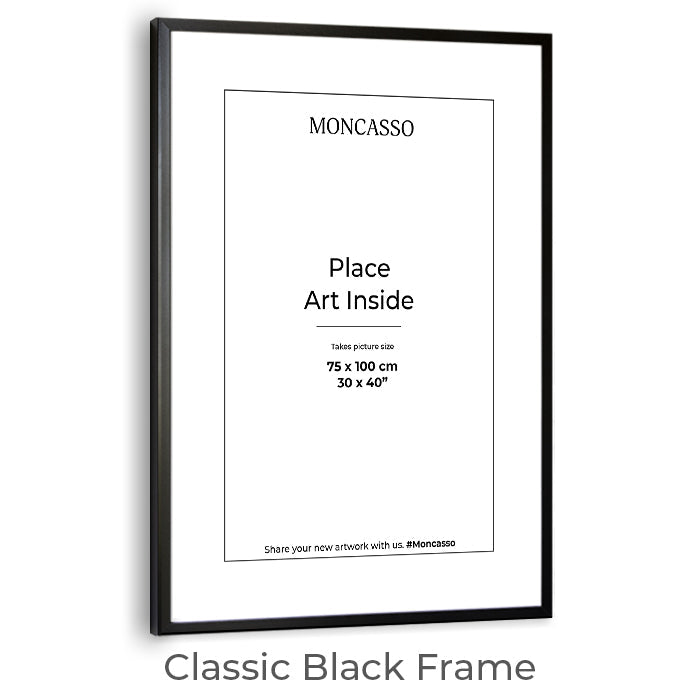 Black Fine Art Frame, 30" x 40" in Frame Moncasso