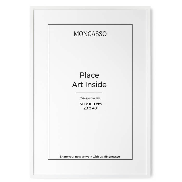 White Fine Art Frame, 28" x 40" in Frame Moncasso