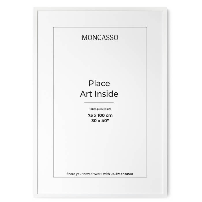 White Fine Art Frame, 30" x 40" in Frame Moncasso