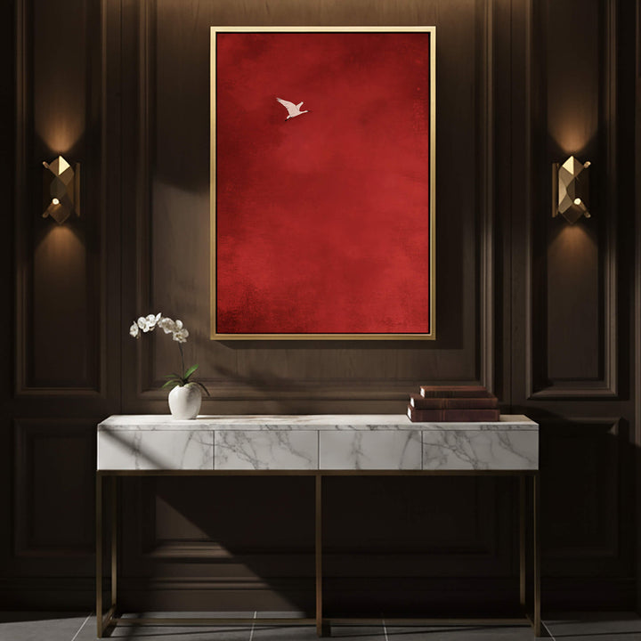Crimson Ascent Print Wall Art Moncasso