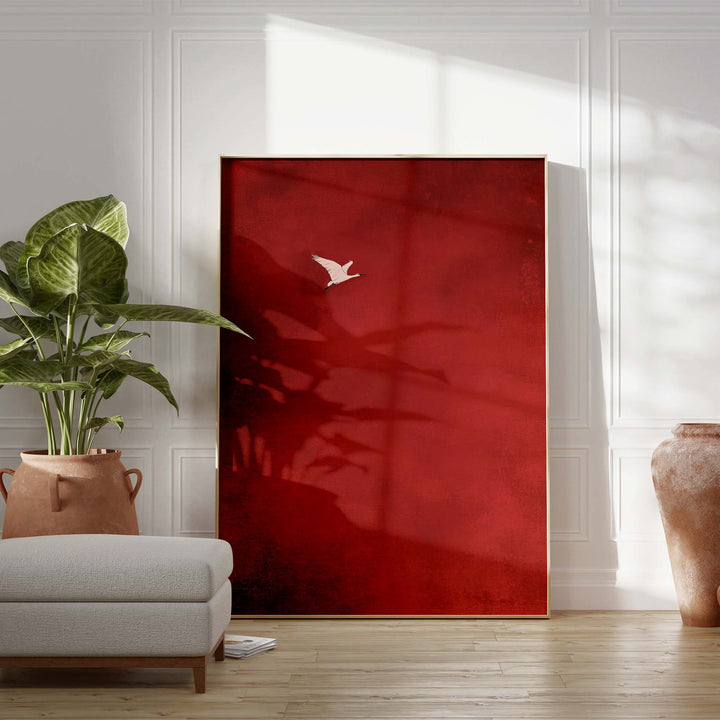 Crimson Ascent Print Wall Art Moncasso