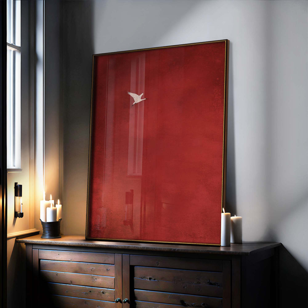 Crimson Ascent Print Wall Art Moncasso