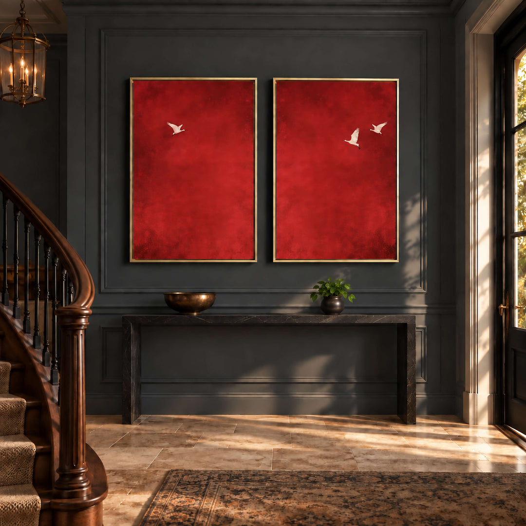 Crimson Skydance Set of 2 Prints