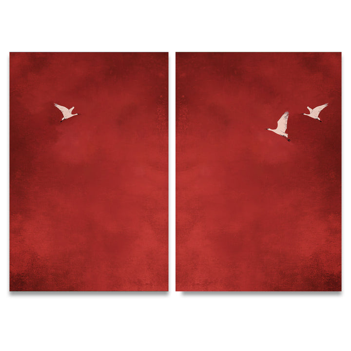 Crimson Skydance Set of 2 Prints