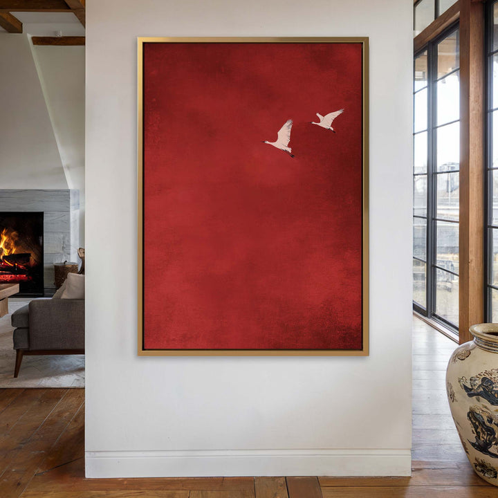 Crimson Skydance Print Wall Art Moncasso