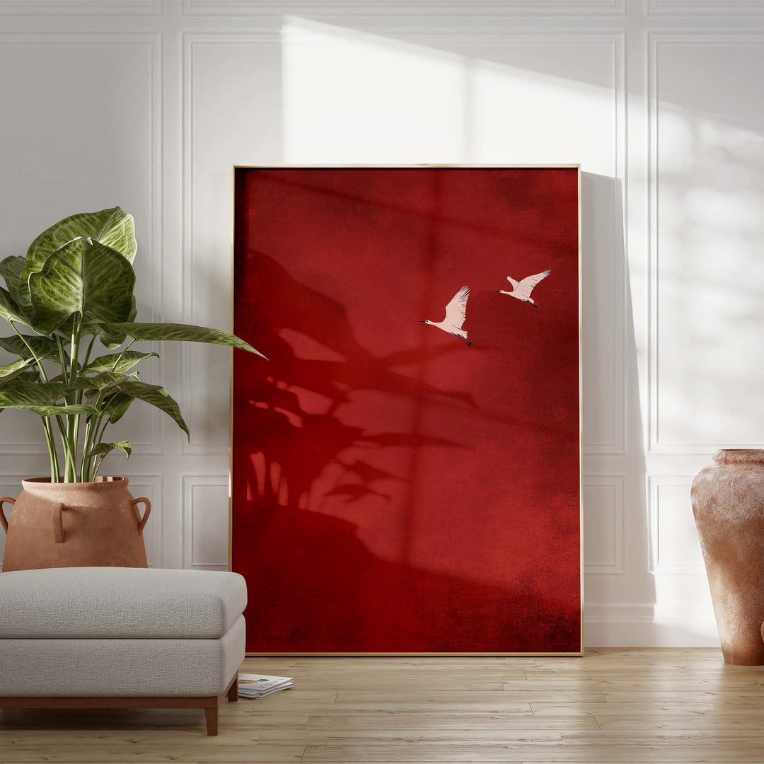 Crimson Skydance Print Wall Art Moncasso