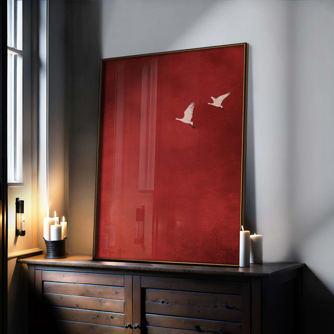 Crimson Skydance Print Wall Art Moncasso
