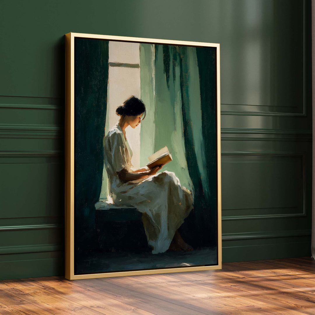 Curtain and Book Print Wall Art Moncasso