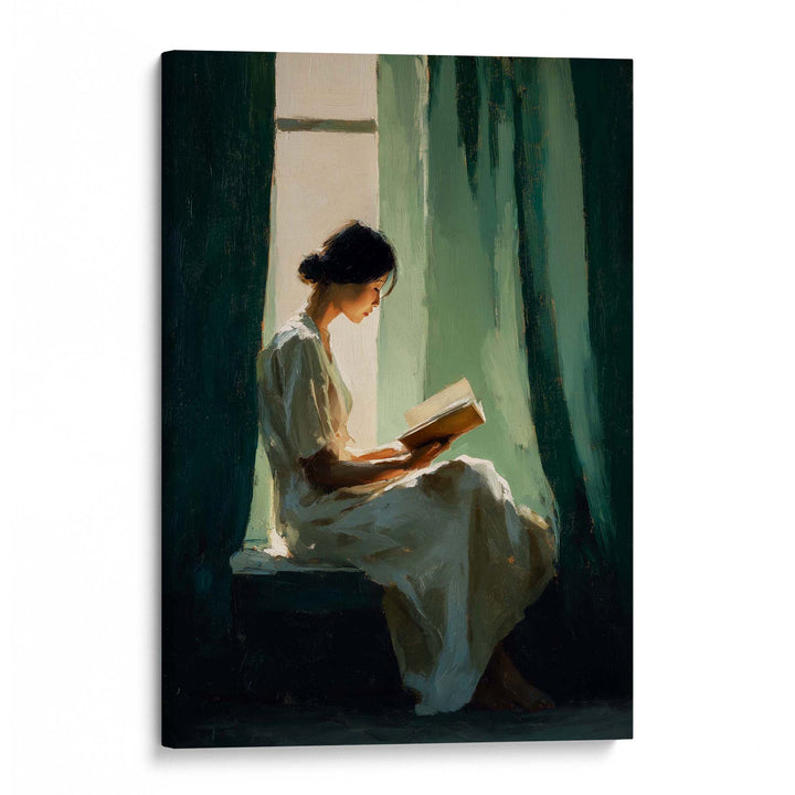 Curtain and Book Print Wall Art Moncasso