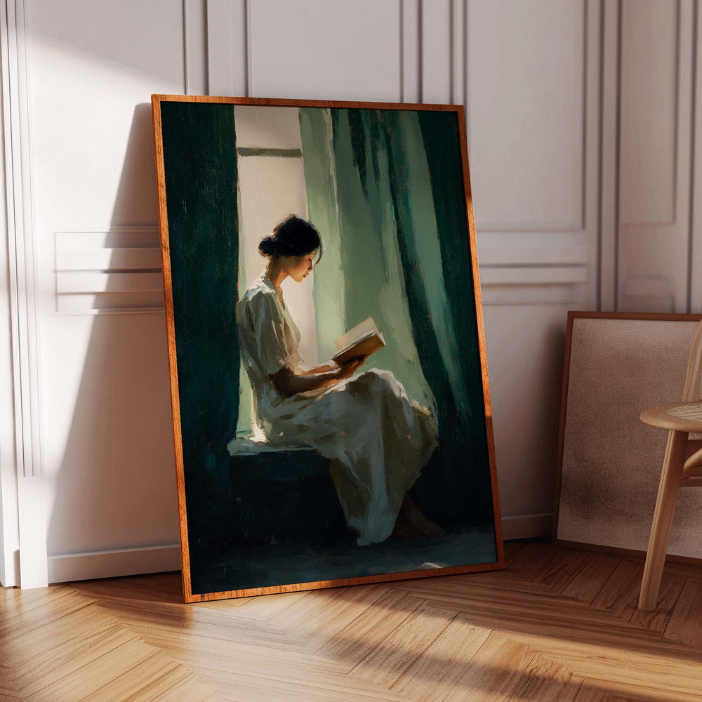 Curtain and Book Print Wall Art Moncasso