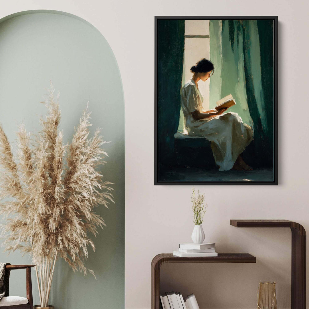 Curtain and Book Print Wall Art Moncasso